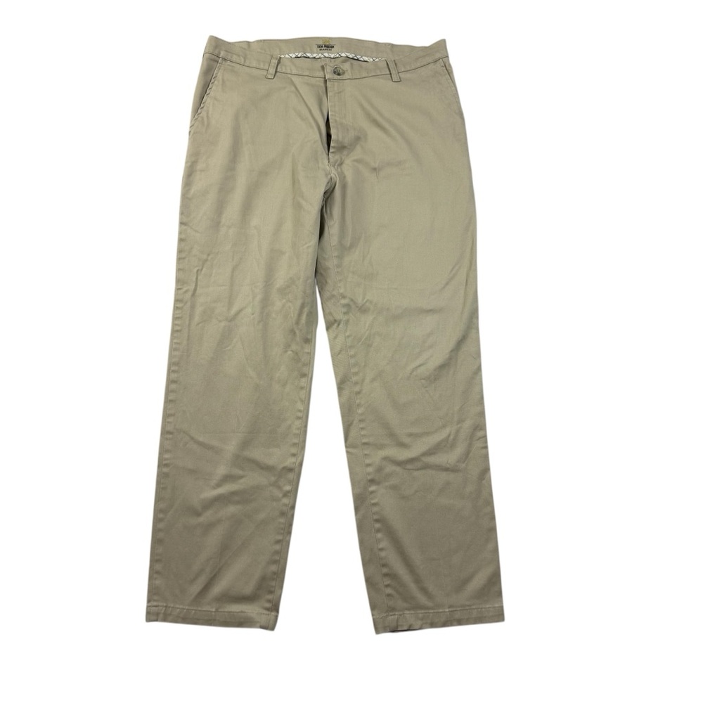 Lee Total Freedom Khaki Pants Men's 36x32 Relaxed Fit Flat Front Stretch Chinos